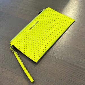 Michael Kors Bright Yellow Perforated Wristlet